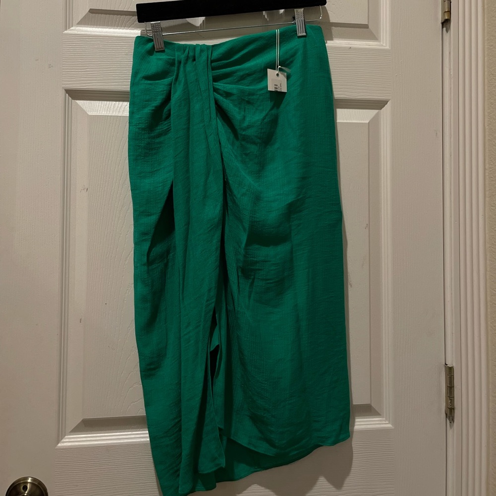 NWT Lush Drape Crinkled Lined Midi Skirt